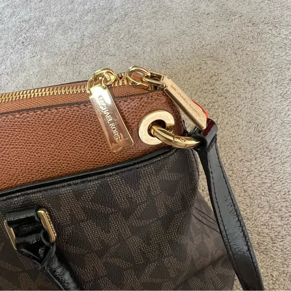 New Michael Kors Aubrey Large Satchel Brown/Luggage women’s bag